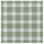 Dark Sage Green and white checkered plaid gingham Fabric
