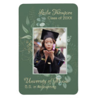 Dark Sage Green Botanical Graduation Keepsake