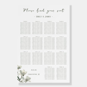 Dark Sage Green Botanical Wedding Foam Board