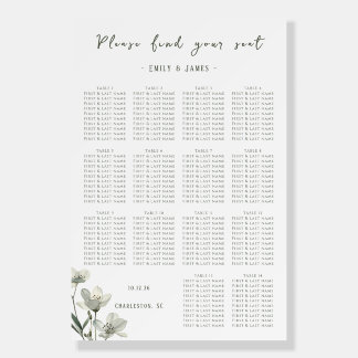 Dark Sage Green Botanical Wedding Foam Board