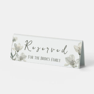 Dark Sage Green Botanical Wedding Table Tent
