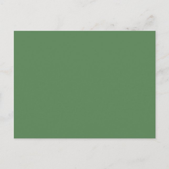 Dark sage (solid color) invitation postcard (Front)