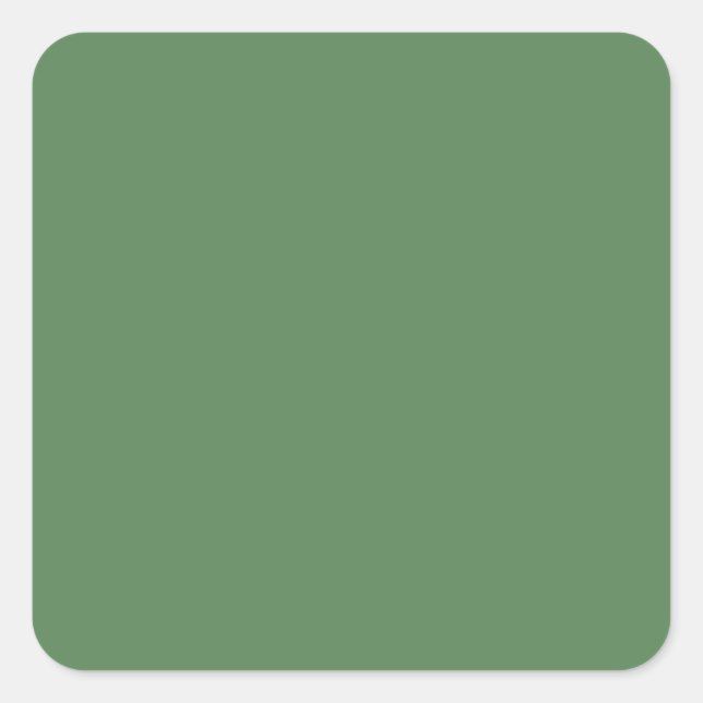 Dark sage (solid color) square sticker (Front)