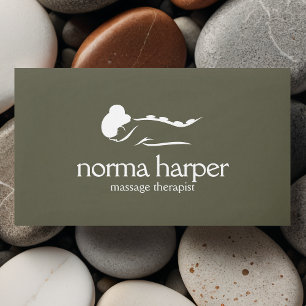 DARK SAGE Stone Massage Therapy Wellness Day Spa Business Card