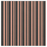 [ Thumbnail: Dark Salmon and Black Lines/Stripes Pattern Fabric ]