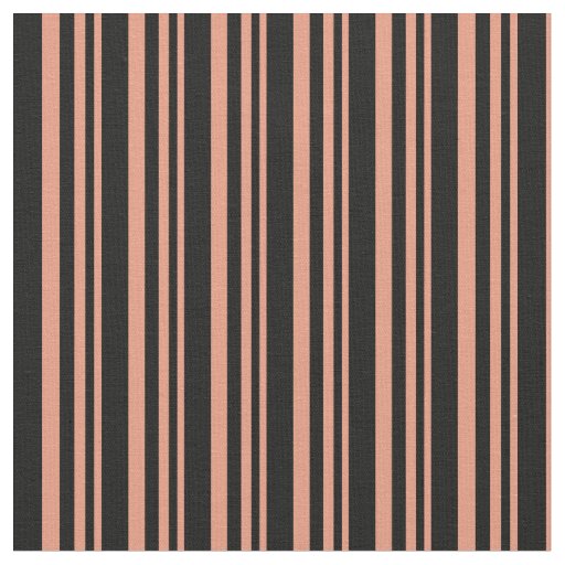 Dark Salmon and Black Lines/Stripes Pattern Fabric