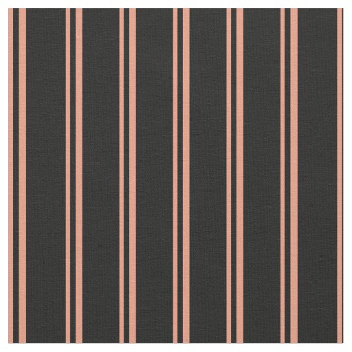 Dark Salmon and Black Stripes Fabric