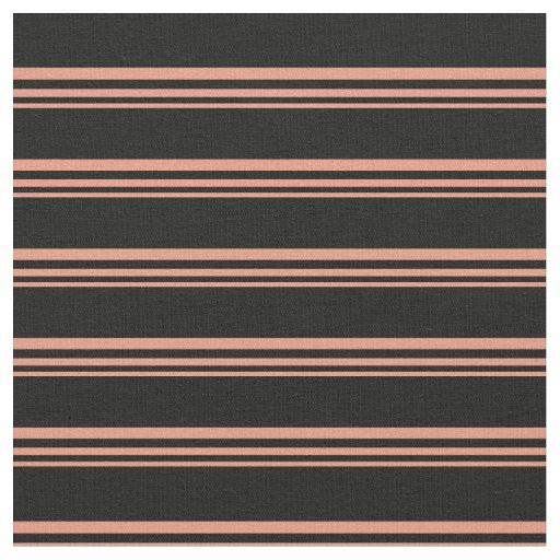 Dark Salmon and Black Stripes/Lines Pattern Fabric
