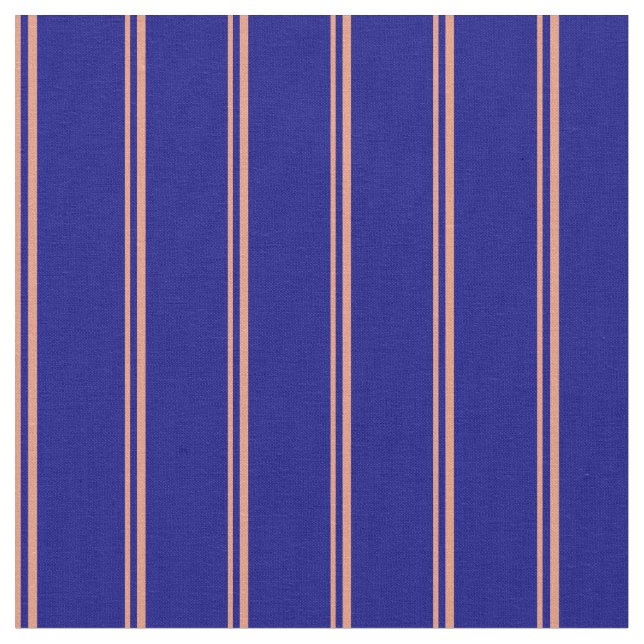 Dark Salmon and Blue Colored Pattern Fabric (Close Up)