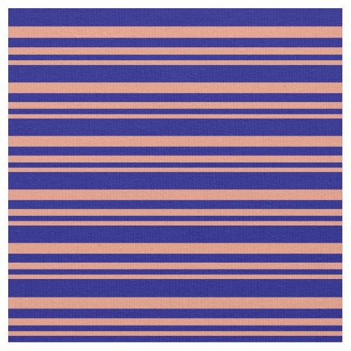 Dark Salmon and Blue Striped/Lined Pattern Fabric
