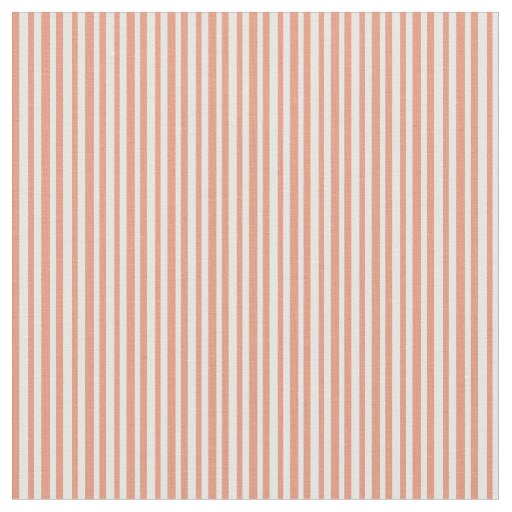 Dark Salmon and White Stripes Pattern Fabric