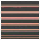Dark Salmon &amp; Black Colored Stripes Fabric
