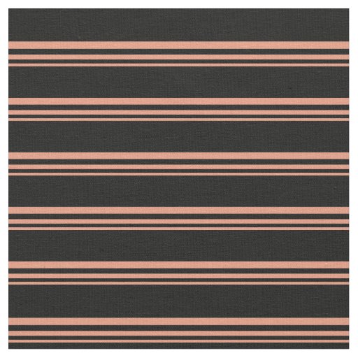 Dark Salmon & Black Colored Stripes Fabric
