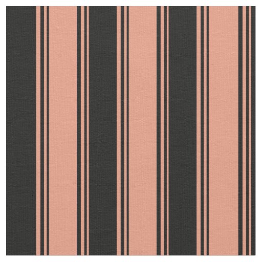Dark Salmon & Black Lined Pattern Fabric