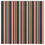 Dark Salmon &amp; Black Lines/Stripes Pattern Fabric