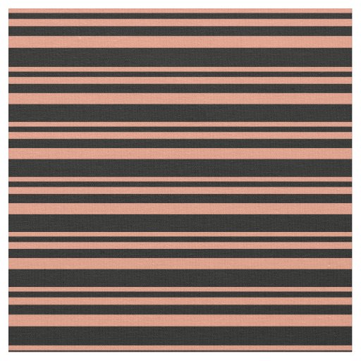Dark Salmon & Black Pattern of Stripes Fabric