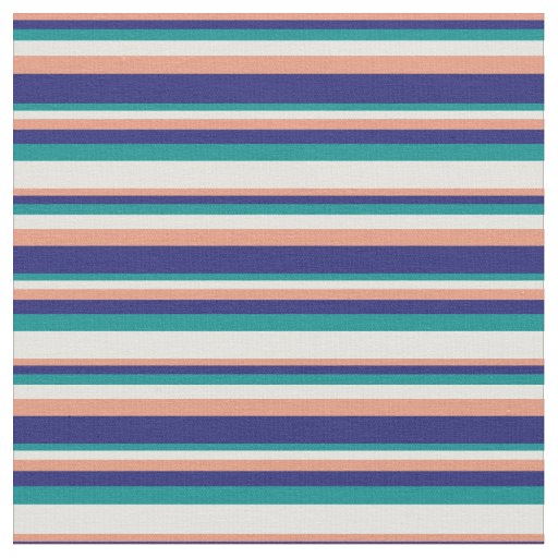 Dark Salmon, Blue, Dark Cyan & Light Yellow Fabric