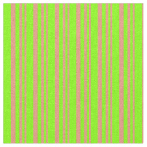 Dark Salmon & Chartreuse Colored Lines Fabric