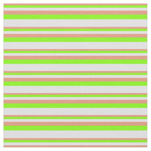 Dark Salmon, Chartreuse & Lavender Lines Fabric