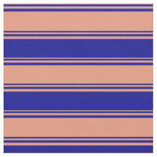 Dark Salmon & Dark Blue Colored Pattern Fabric