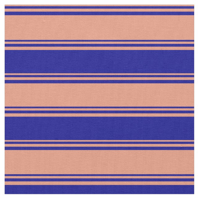 Dark Salmon & Dark Blue Colored Pattern Fabric (Close Up)