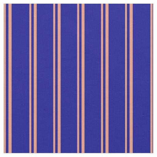 Dark Salmon & Dark Blue Lined/Striped Pattern Fabric
