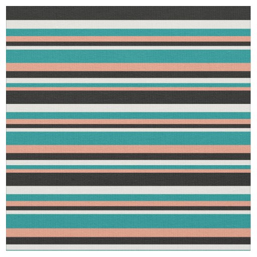 Dark Salmon, Dark Cyan, Light Yellow & Black Fabric