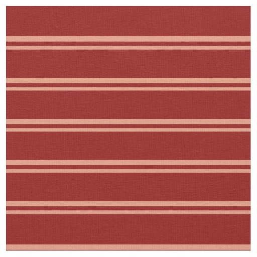 Dark Salmon & Dark Red Lines Pattern Fabric