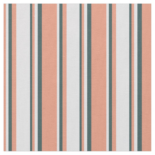 Dark Salmon, Lavender, and Dark Slate Gray Lines Fabric (Close Up)