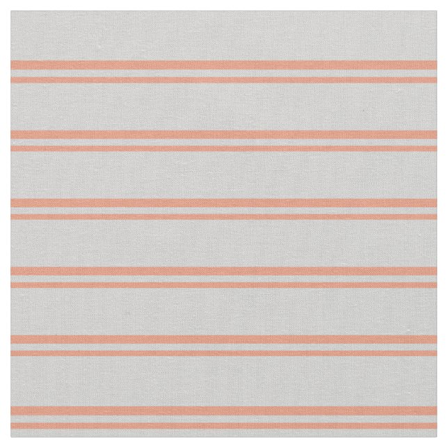 Dark Salmon & Light Grey Stripes Pattern Fabric (Close Up)