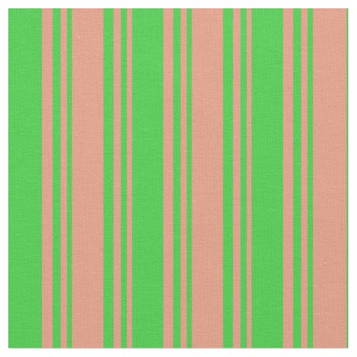 Dark Salmon & Lime Green Colored Lines Fabric