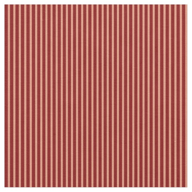Dark Salmon & Maroon Colored Stripes Fabric (Close Up)