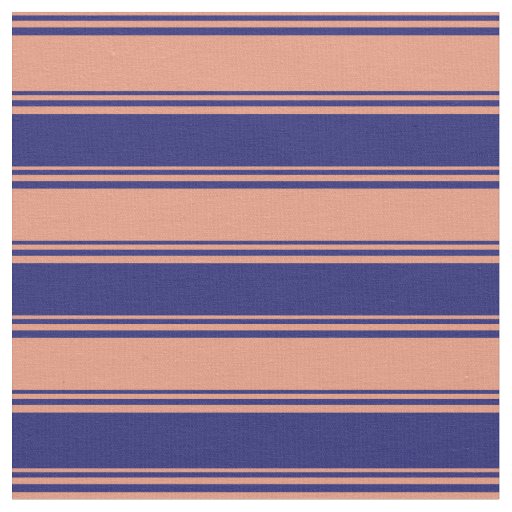 Dark Salmon & Midnight Blue Stripes/Lines Pattern Fabric
