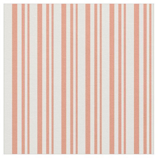 Dark Salmon & Mint Cream Stripes Pattern Fabric