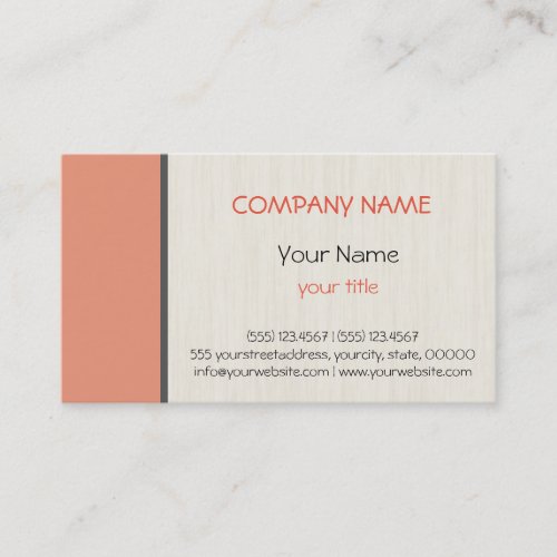 Dark salmon professional elegant modern business card