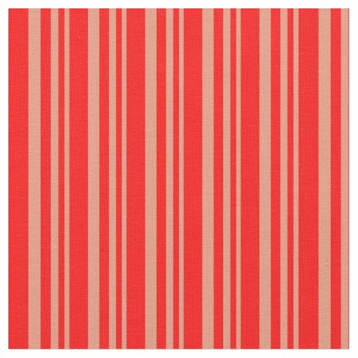 Dark Salmon & Red Lines/Stripes Pattern Fabric