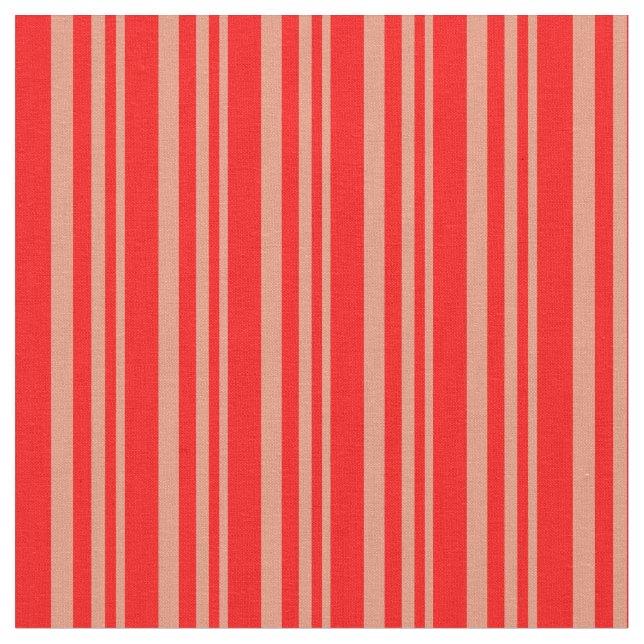 Dark Salmon & Red Lines/Stripes Pattern Fabric (Close Up)
