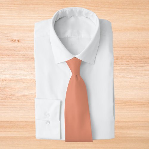 Dark Salmon Solid Color Neck Tie