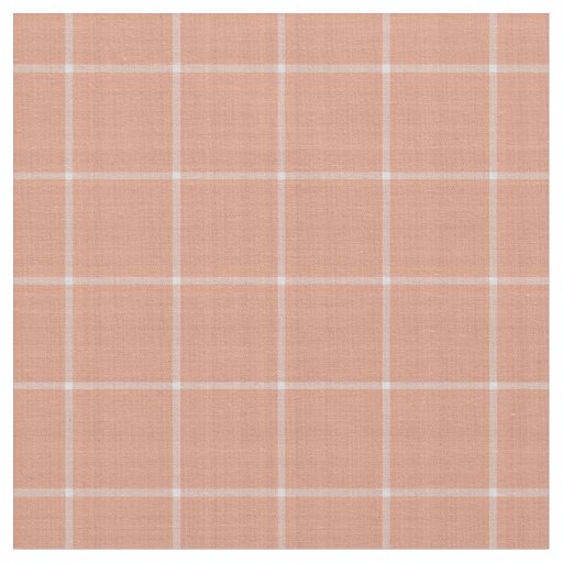 Dark Salmon Windowpane Gingham Plaid Fabric