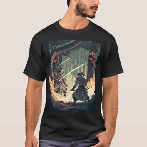 Dark Samurai Fight, Ninja Black T-Shirt Dark Samurai Fight Ninja Black T_Shirt