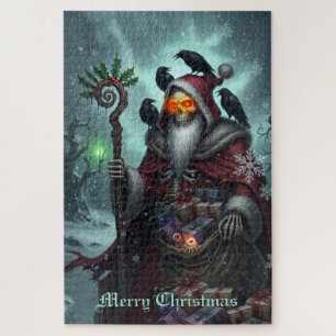 Dark Santa of Shadows – Gothic Christmas Skeleton  Jigsaw Puzzle