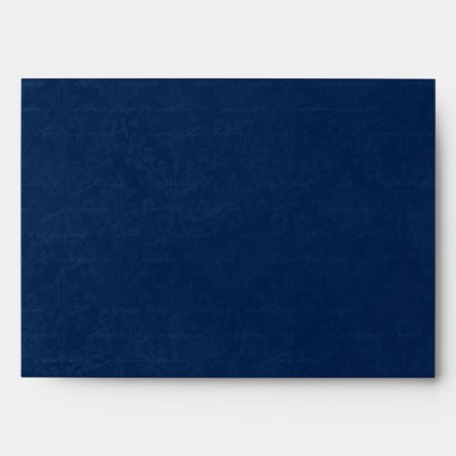 Dark Sapphire Blue Damask Custom Linen Wedding A_7 Envelope