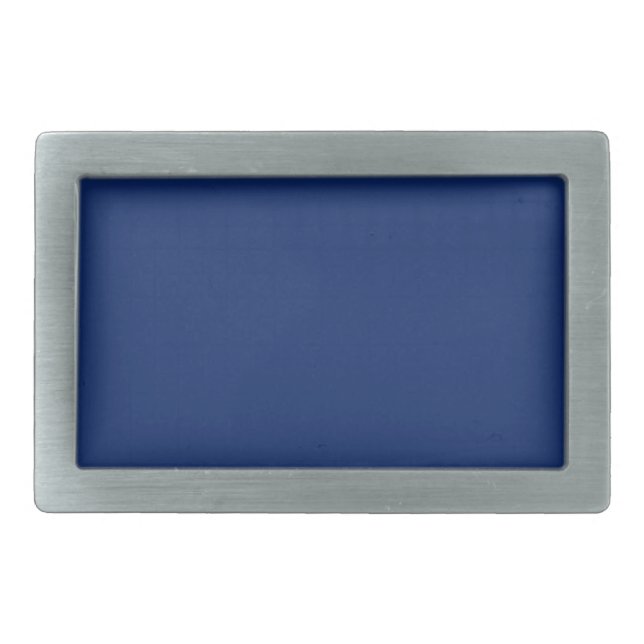 Dark Sapphire Solid Color Rectangular Belt Buckle (Front)
