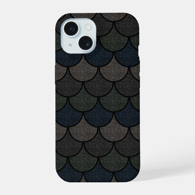 Dark Scalloped Dragon Scale Pattern Iphone Case (Back)