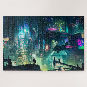 dark sci-fi city puzzle