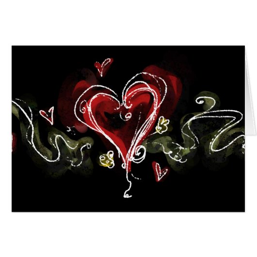 Dark Scribbly Heart Cards (Front Horizontal)