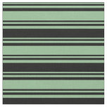 Dark Sea Green and Black Lined/Striped Pattern Fabric