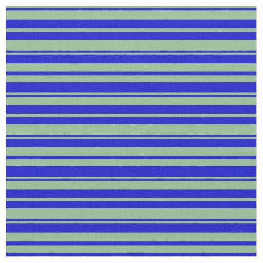 Dark Sea Green and Blue Lined Pattern Fabric