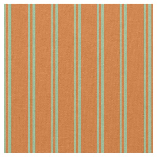 Dark Sea Green and Chocolate Stripes Fabric