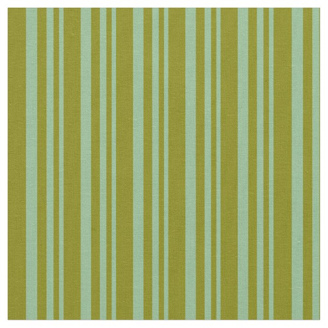 Dark Sea Green and Green Stripes Pattern Fabric (Close Up)
